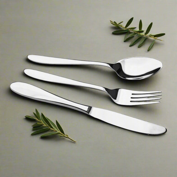 11 Gauge Premium Stainless Steel Cutlery Set - 34 Pieces (Heavy Gauge) Plain - without stand at best price in Pakistan - wazirabad cutlery collection - iznafatima.com