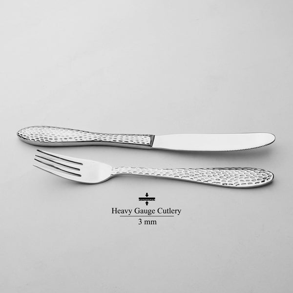 11 guage heavy guages stainless steel hammer shape complete kitchen cutlery set - table knife and table fork at best online price in Pakistan -