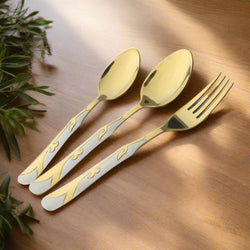 Premium Stainless Steel PVD Coated 28 Pcs Cutlery Set - DF With Stand