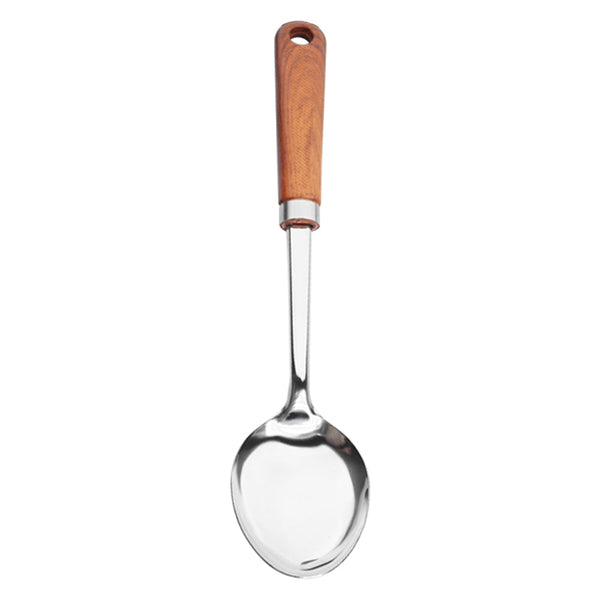 Chef Stainless Steel Dish Serving Spoon With Wooden Texture Handle