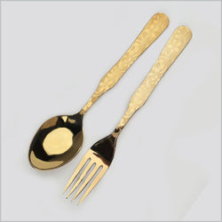 Stainless Steel PVD Coated Cutlery Set With Stand - Flower