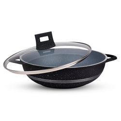 marble coating nonstick cookware ( wok/karahi) die cast at low price in Pakistan - chef cookware