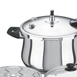 chef best belly shape imported stainless steel Pressure Cooker  3 in 1 at best price from best cookware brand - chef cookware