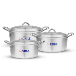 majestic chef 3 pcs royal casserole set cooking pan set / best aluminum cookware brand in pakistan 