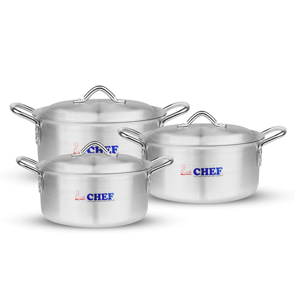 majestic chef 3 pcs royal casserole set cooking pan set / best aluminum cookware brand in pakistan 