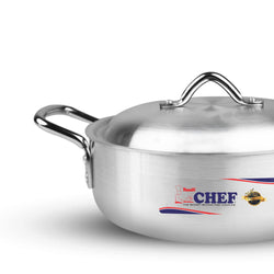 metal finish 4 pcs aluminum cooking pot with silver steel lid at best price in Pakistan-chef cookware