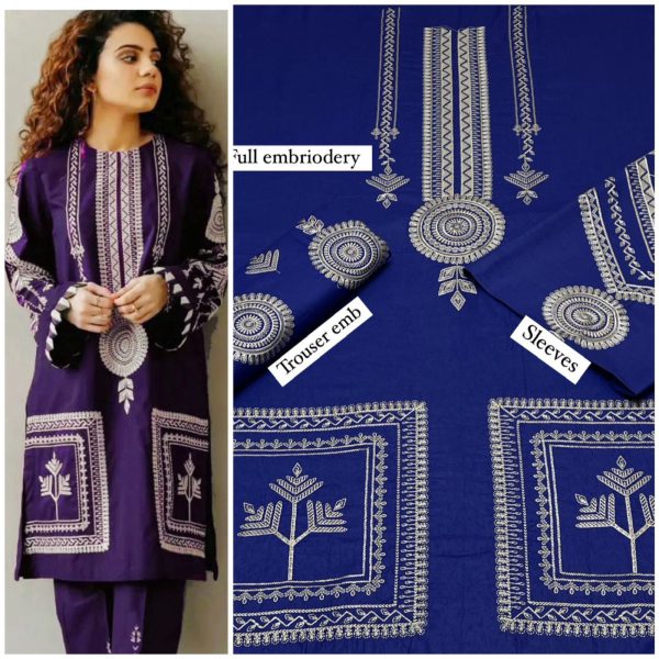 Top Quality 2 Pieces Unstitch Lawn Suit Fabric Lawn