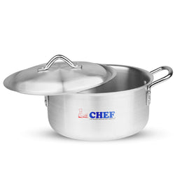 majestic chef best cookware brand in Pakistan 5 pcs metal finish silver cooking pots at low price 