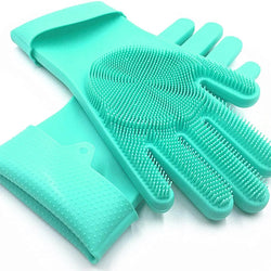 Best Quality Silicone Dishwashing Gloves, Pair Of Rubber Scrubbing Gloves