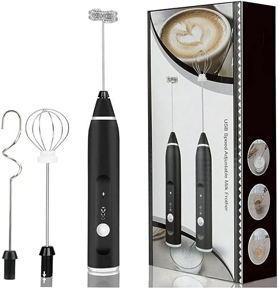 Egg Beater Drink Mixer With 2 Spring Whisk Heads Mini Blender For Coffee Latte Cappuccino Beating Eggs