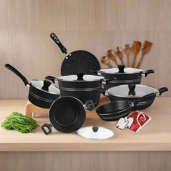 best cookware brand in Pakistan- nonstick cooking pans and pots, nonstick wok , wooden spoons, tawa milk pan