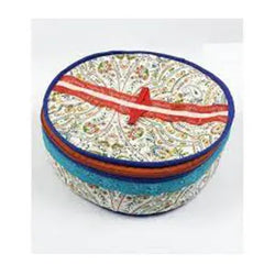 Printed Cotton Roti Basket Circle - Roti / Chapati Box - Multi color Multi design - Zip Roti Cover