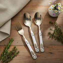 28-Piece Gold Plated Premium Cutlery Set – Versace-Inspired | 6-Person Serving - SV