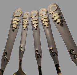 28-Piece Gold Plated Premium Cutlery Set – Versace-Inspired | 6-Person Serving - SV