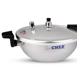 CHEF Aluminum Pressure Cooker Karahi Aluminum 2 In 1 - 5 Liter - best pressure cooker in pakistan at best price 