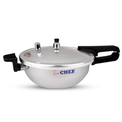 CHEF Aluminum Pressure Cooker Karahi Aluminum 2 In 1 - 5 Liter - best pressure cooker in pakistan at best price 