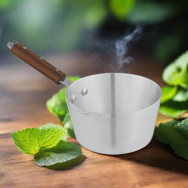 milk pot, milk boiler, best quality aluminum milk pan with wooden handle