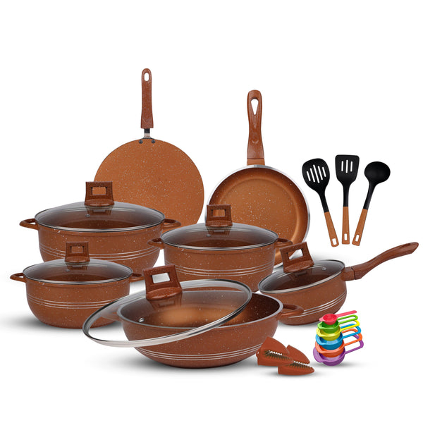 die cast gift set complete kitchen set non stick cookware casserole wok tawa fry pan at best price in pakistan- majestic chef cookware