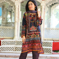 3 Pieces Women Unstitched Suit